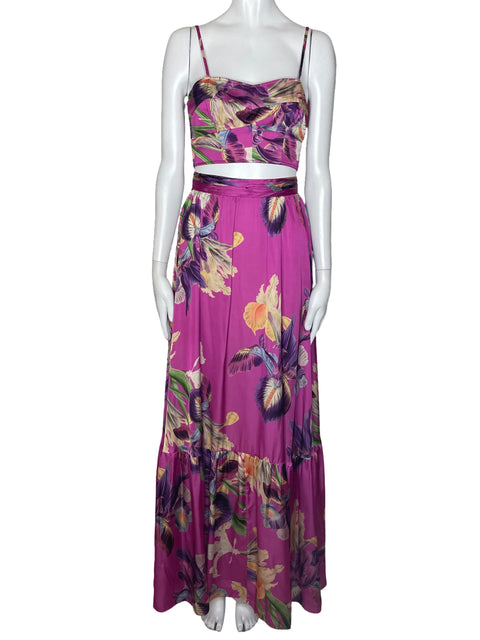 Set PatBo Top+Falda Estampado Rosado-Talla 2