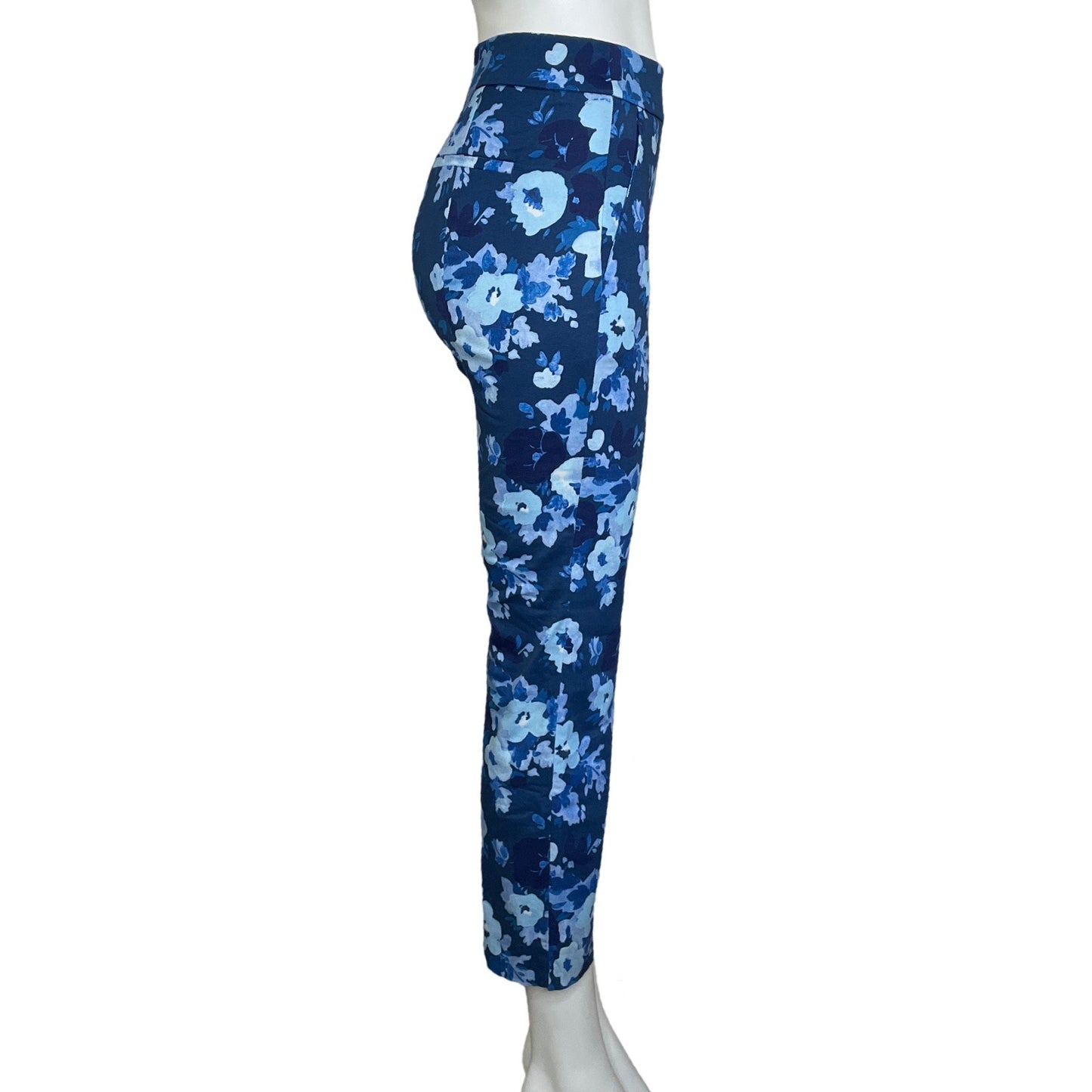 Pantalón J. Crew Floral Skinny Azul-Talla 2