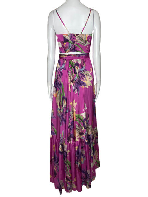 Set PatBo Top+Falda Estampado Rosado-Talla 2