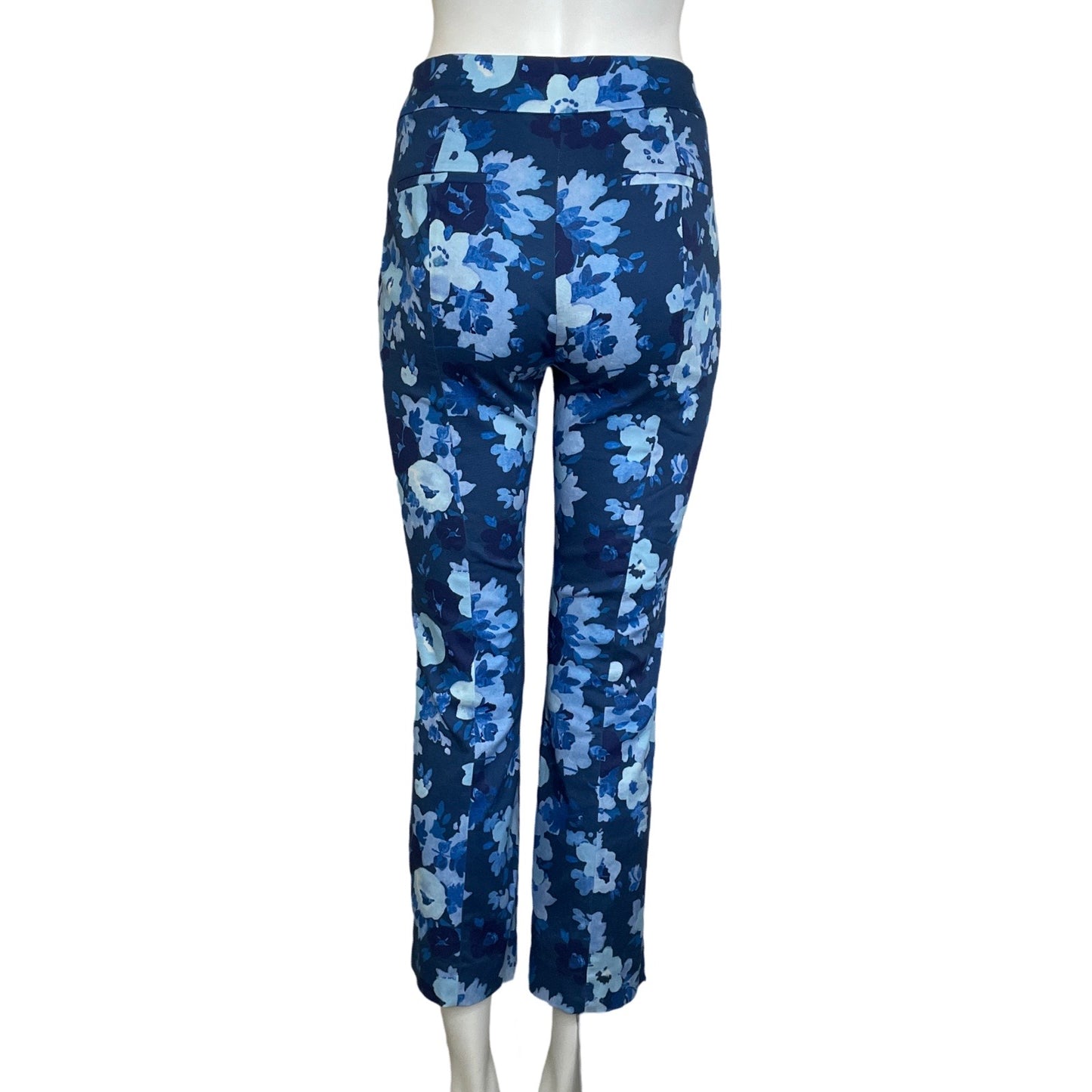 Pantalón J. Crew Floral Skinny Azul-Talla 2