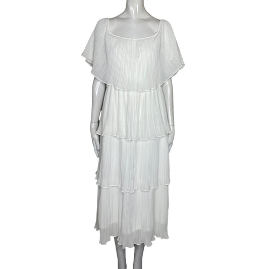 Vestido Just Me Plizado Blanco-Talla M