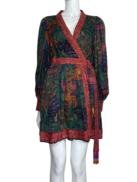 Vestido Farm Forest Tapestry Wrap Verde-Talla XS