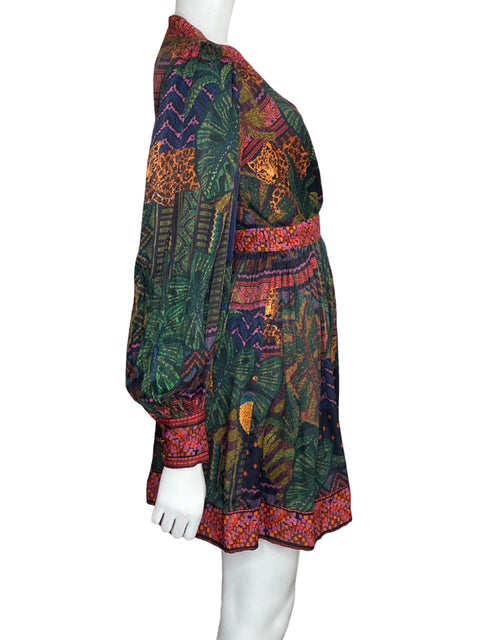 Vestido Farm Forest Tapestry Wrap Verde-Talla XS