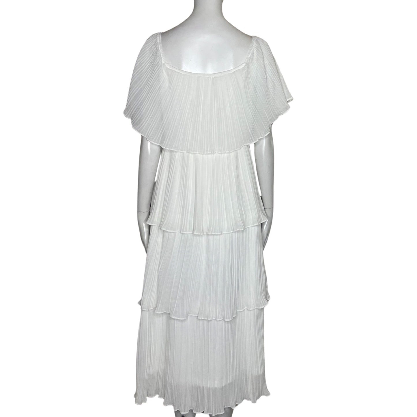 Vestido Just Me Plizado Blanco-Talla M