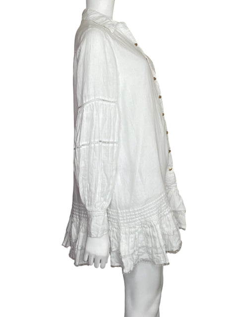 Vestido Aje Camisero Lotus Blanco-Talla 10