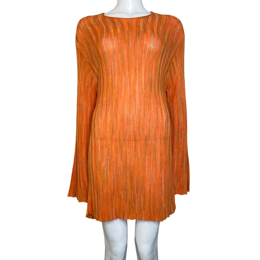 Vestido Zara De Punto Manga Larga Naranja-Talla S