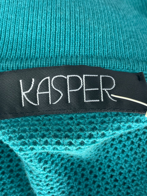 Blazer Kasper Tejido Abierto Azul- Talla 10