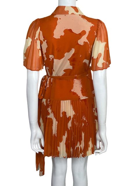 Vestido Alexis x Target Floral Plisado Naranja-Talla XS