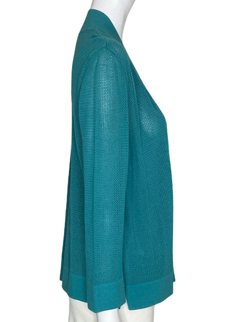 Blazer Kasper Tejido Abierto Azul- Talla 10