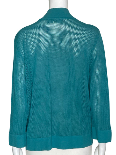 Blazer Kasper Tejido Abierto Azul- Talla 10