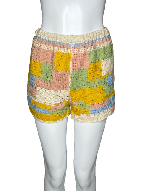 Short New In Crochet Beige-Talla S/M