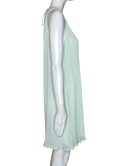 Vestido MNG Acanalado Halter Verde-Talla 6