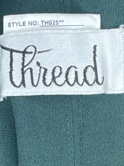Vestido Thread Drapeado One Shoulder Verde-Talla 2