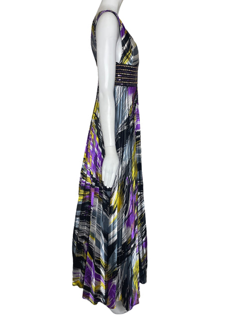 Vestido Aspeed Plizado Lentejuelas Morado-Talla XS
