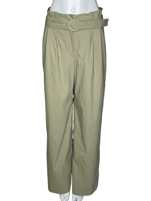 Pantalón Express Paper Bag Wide Leg Beige-Talla 10R