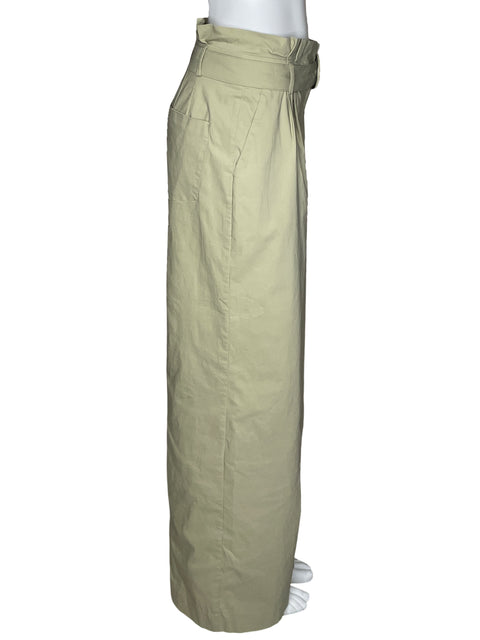 Pantalón Express Paper Bag Wide Leg Beige-Talla 10R