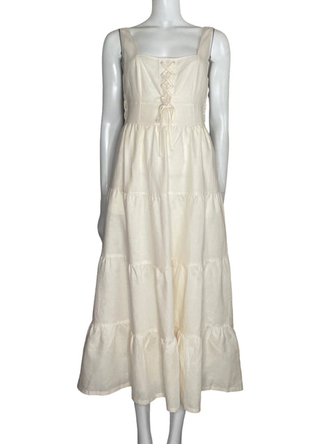 Vestido Paige Ophelia Midi Beige-Talla 4