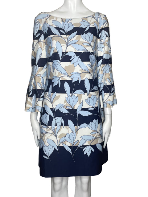 Vestido Vince Camuto Estampado Floral Azul-Talla 8