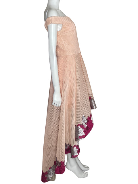 Vestido Saiid Kobeisy Asimétrico Rosado-Talla U