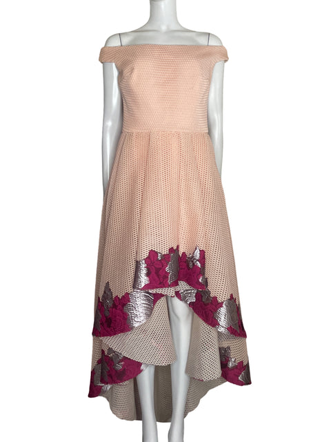 Vestido Saiid Kobeisy Asimétrico Rosado-Talla U