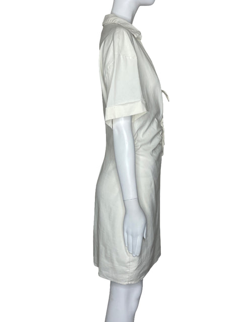 Vestido Zara Lazo Recojido Blanco-Talla XL