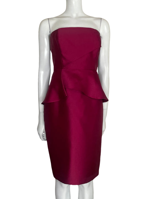 Vestido Badgley Mischka Cocktail Satinado Rosado-Talla 12