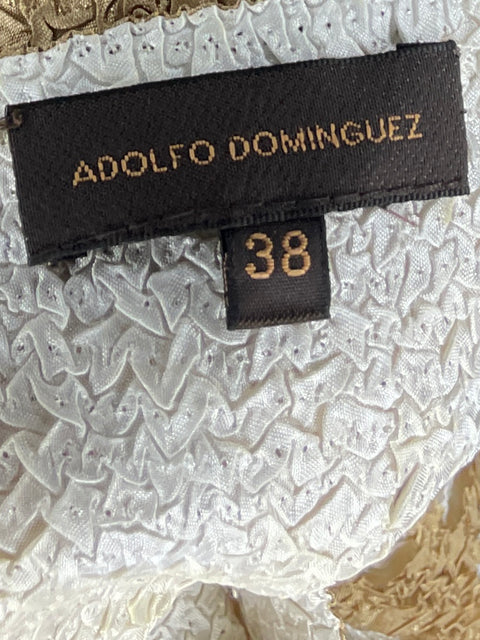 Vestido Adolfo Dominguez Crepe Beige-Talla 38