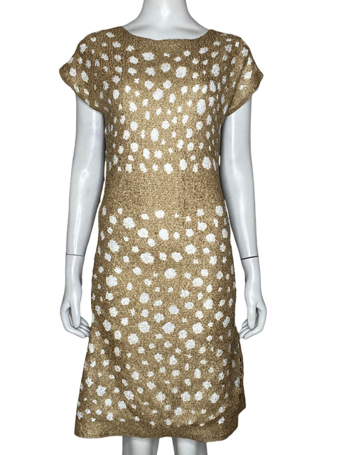 Vestido Adolfo Dominguez Crepe Beige-Talla 38