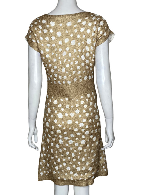 Vestido Adolfo Dominguez Crepe Beige-Talla 38