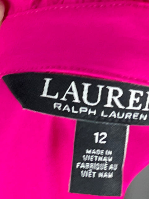 Vestido Ralph Lauren Vuelos Camisero Fucsia -Talla12