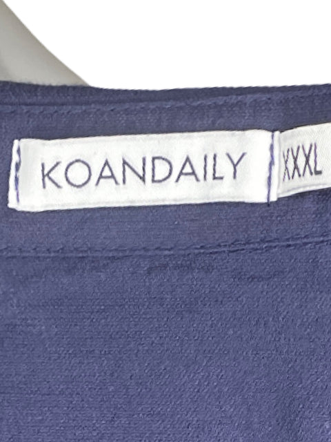 Blusa Koandaily Encaje Flores Azul-Talla XXXL