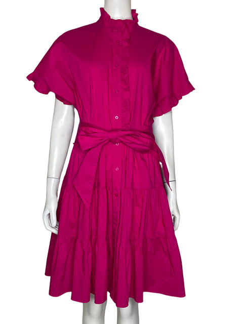 Vestido Ralph Lauren Vuelos Camisero Fucsia -Talla12