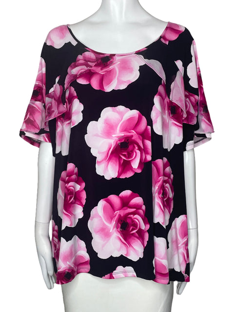 Blusa Calvin Klein Vuelo Floral Negro-Talla XL