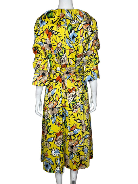 Vestido Tesoro TPS Estampado Amarillo Midi-Talla M
