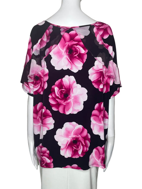 Blusa Calvin Klein Vuelo Floral Negro-Talla XL