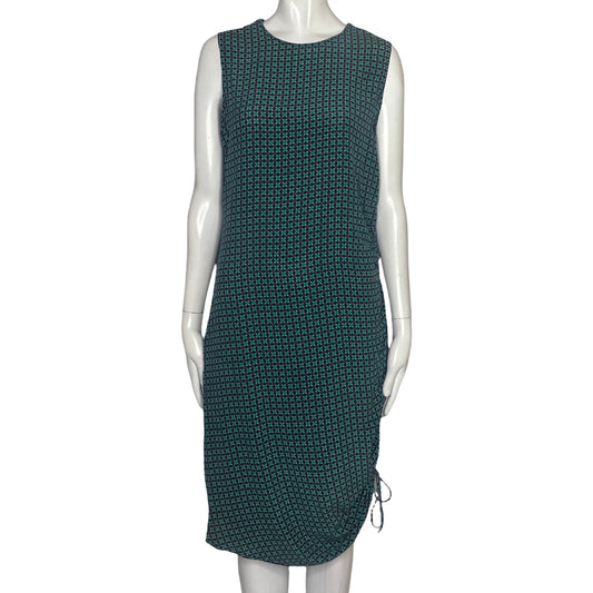 Vestido Abrand Cuadros Sin Manga Verde-Talla S