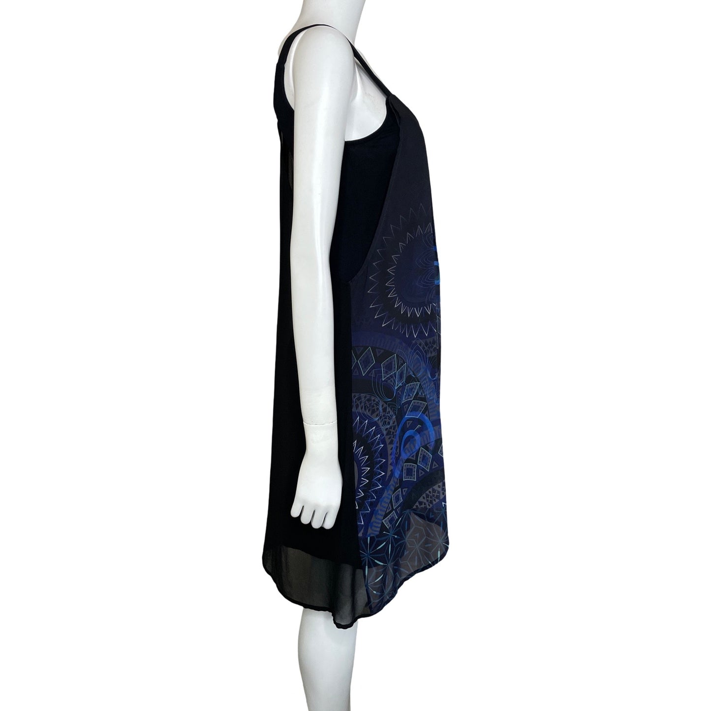 Vestido Desigual Sin Mangas Estampado Azul-Talla
 40