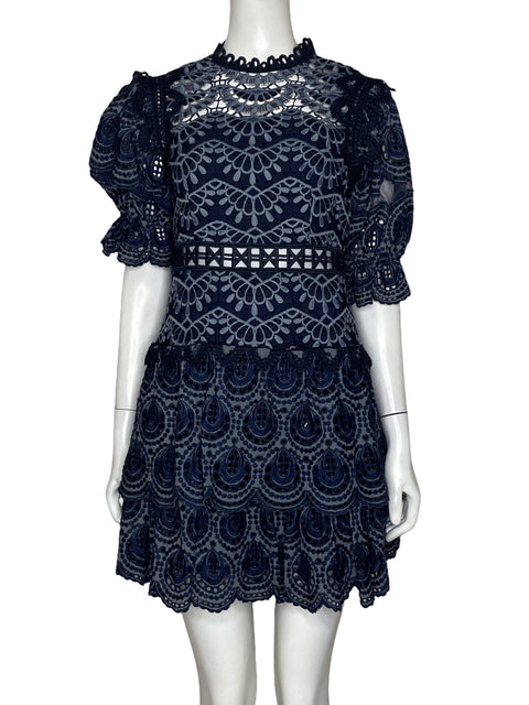 Vestido SEA Encajes Azul-Talla 0