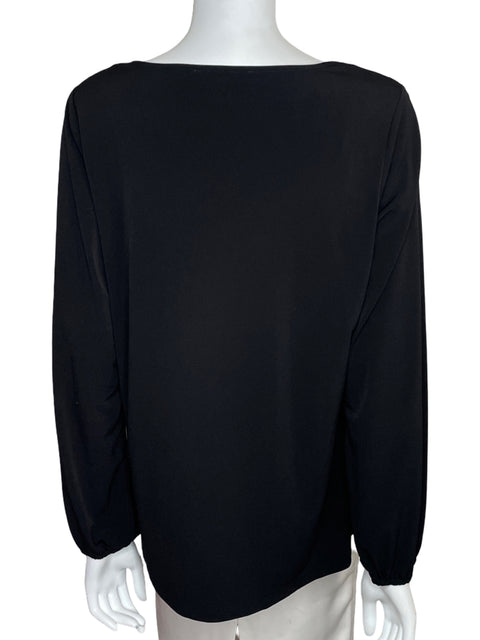 Blusa Michael Kors Manga Larga Escotada Negro-Talla 1X