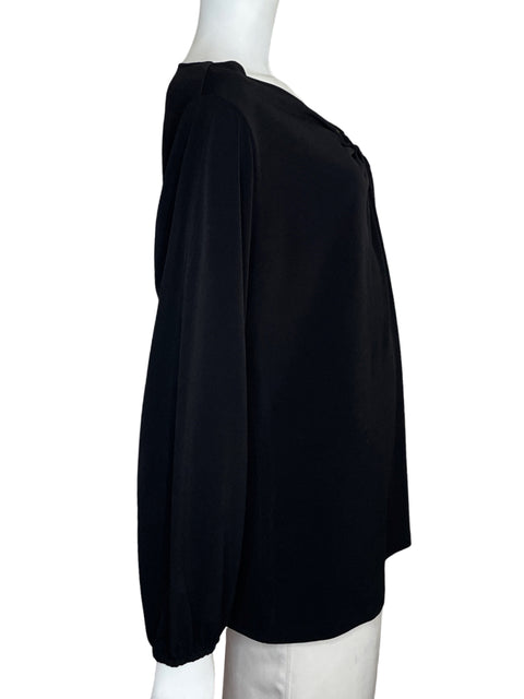 Blusa Michael Kors Manga Larga Escotada Negro-Talla 1X