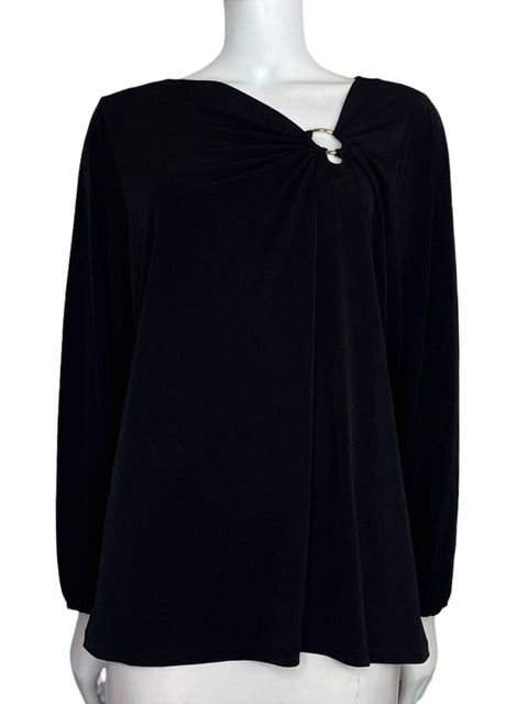 Blusa Michael Kors Manga Larga Escotada Negro-Talla 1X