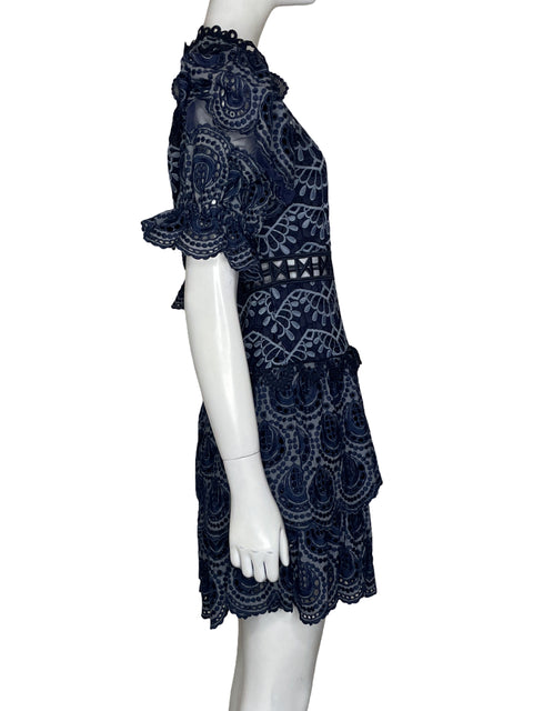 Vestido SEA Encajes Azul-Talla 0