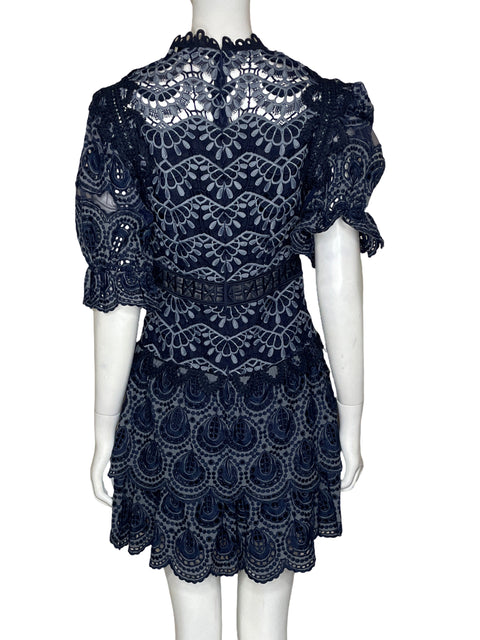 Vestido SEA Encajes Azul-Talla 0