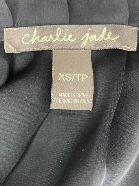 Vestido Charlie Jade Abullonado Negro- Talla XS