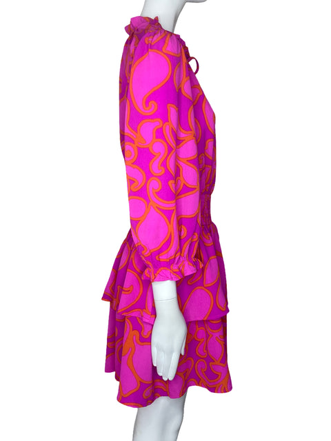 Vestido Sugar+Lips Vuelo Estampado Rosado-Talla M