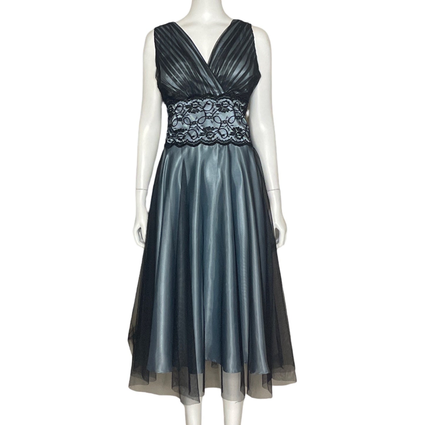Vestido K Studio Collection Encaje Azul-Talla 12