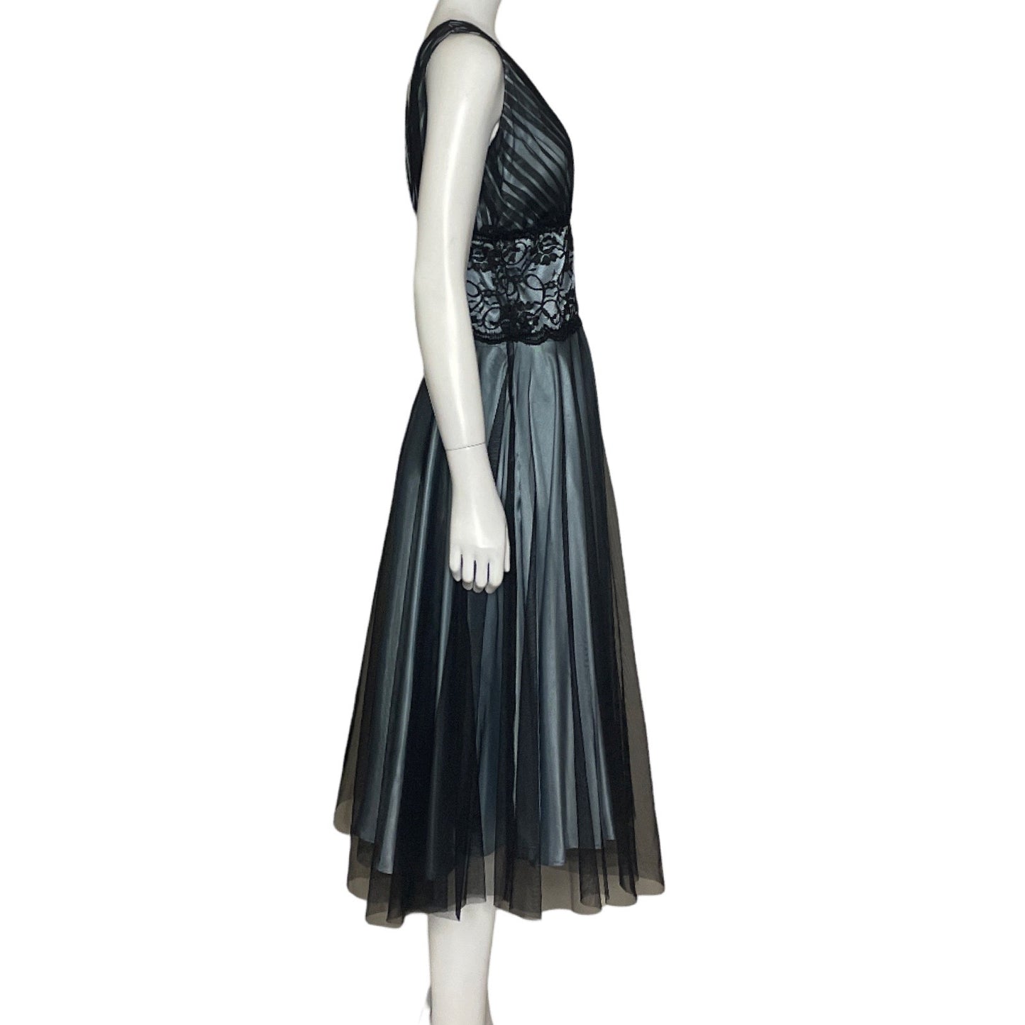 Vestido K Studio Collection Encaje Azul-Talla 12