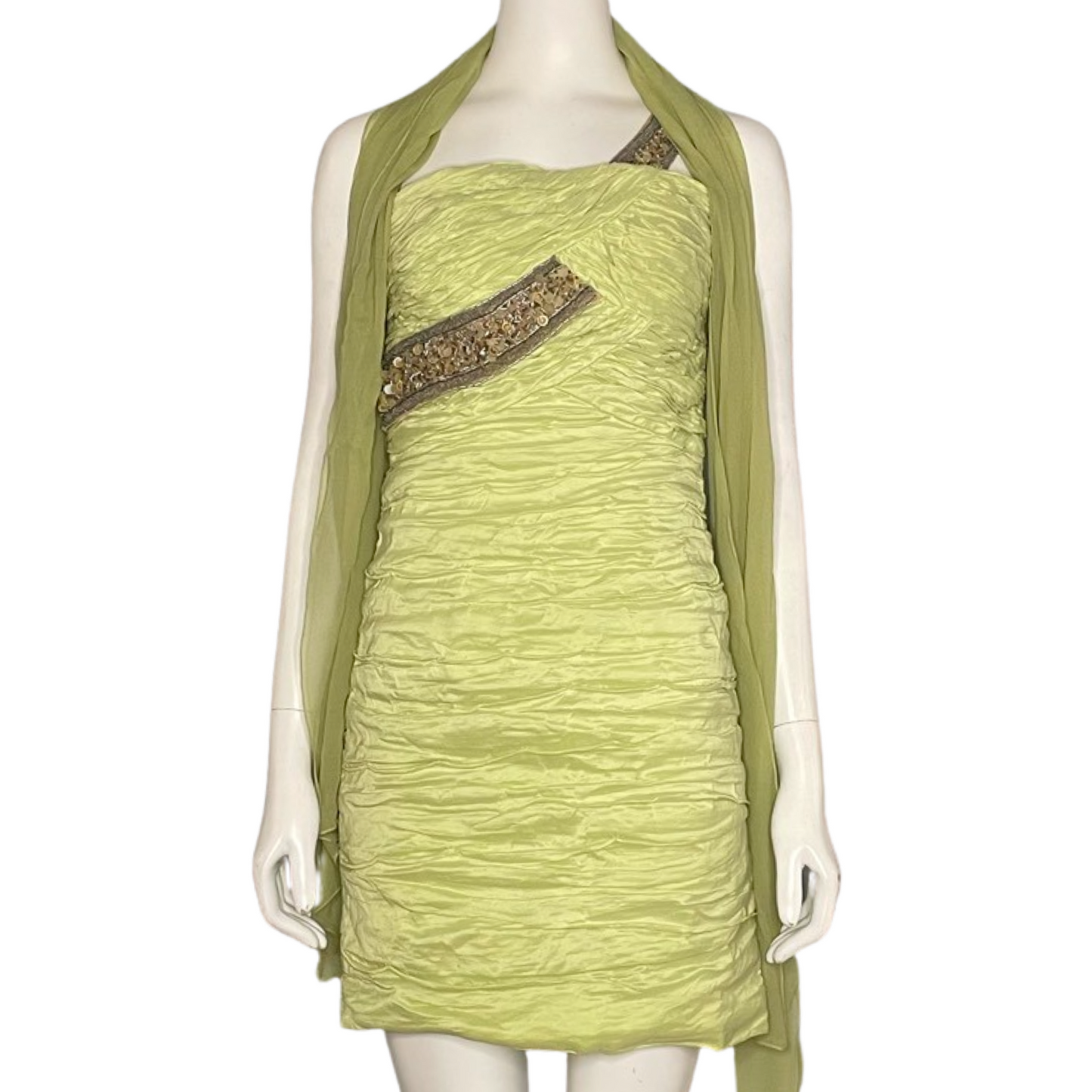 Vestido Alberto Makali Plisado Verde - Talla 6