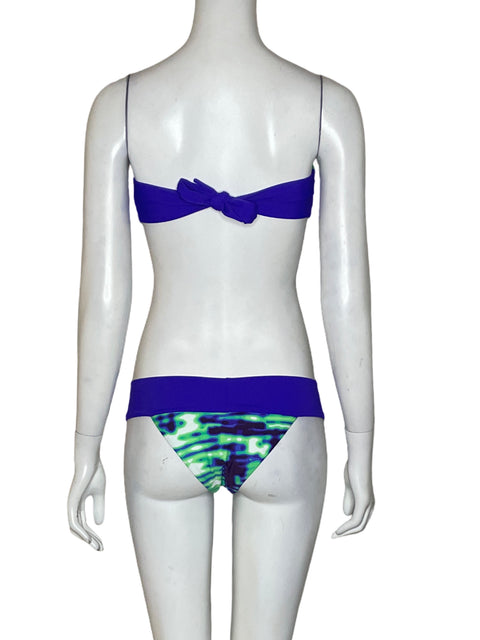 Bañador Melcocha Bandeau Estampado Azul - Talla M