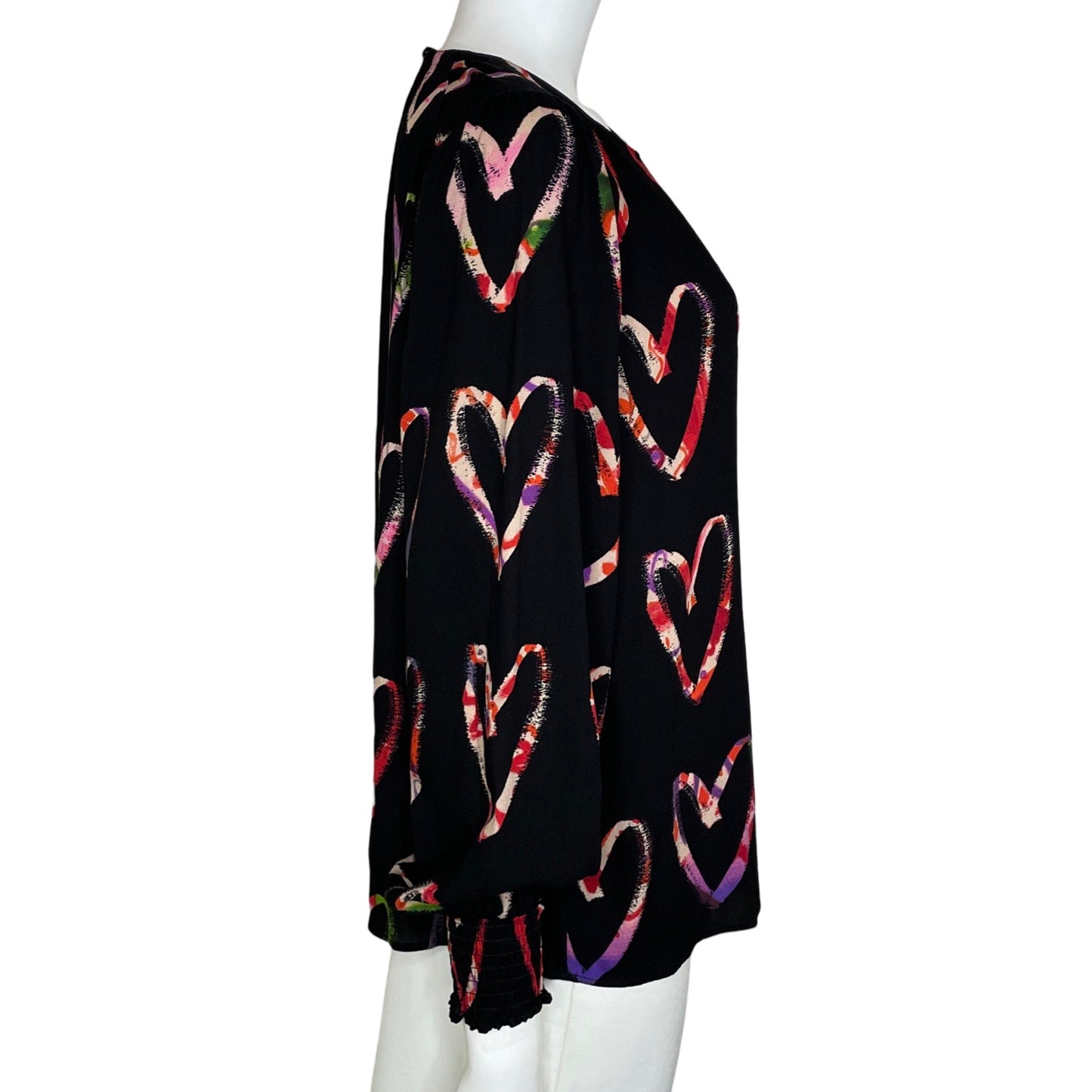 Blusa Desigual Manga Larga Corazones Negro-Talla
 M